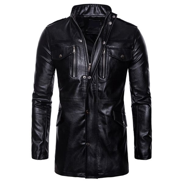 men autumn winter black pu leather jacket stand collar long sleeve zippers pocket warm casual windproof coat big size 5xl 6q2477
men autumn winter black pu leather jacket stand collar long sleeve zippers pocket warm casual windproof coat big size 5xl 6q2477