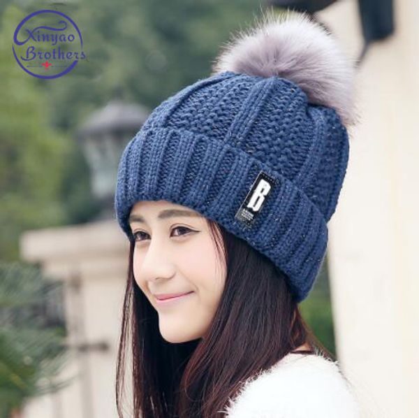 2019 new letter b knitted hat women brand winter beanies hat women girls ski fur pompoms skullies cap, Blue;gray
2019 new letter b knitted hat women brand winter beanies hat women girls ski fur pompoms skullies cap, Blue;gray