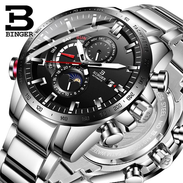 switzerland binger mens watches multifunction 361l mechanical watch men automatic 5atm waterproof sport watches, Slivery;brown
switzerland binger mens watches multifunction 361l mechanical watch men automatic 5atm waterproof sport watches, Slivery;brown