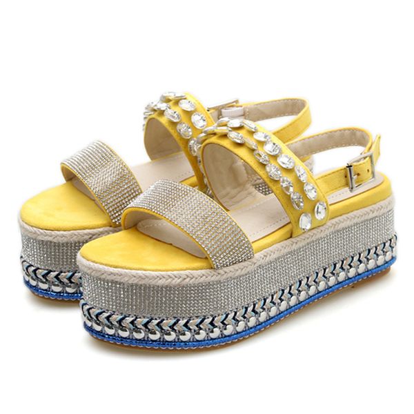 2020 summer women 7cm high heels crystal sandals slides pink 6cm platform wedge sandles lolita yellow glitter quality prom shoes, Black 
2020 summer women 7cm high heels crystal sandals slides pink 6cm platform wedge sandles lolita yellow glitter quality prom shoes, Black
