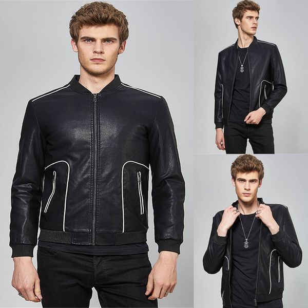 american style men's slim jacket motorcycle winter windproof warm leather jacket solid color long-sleeved slim leather tight, Black;brown
american style men's slim jacket motorcycle winter windproof warm leather jacket solid color long-sleeved slim leather tight, Black;brown