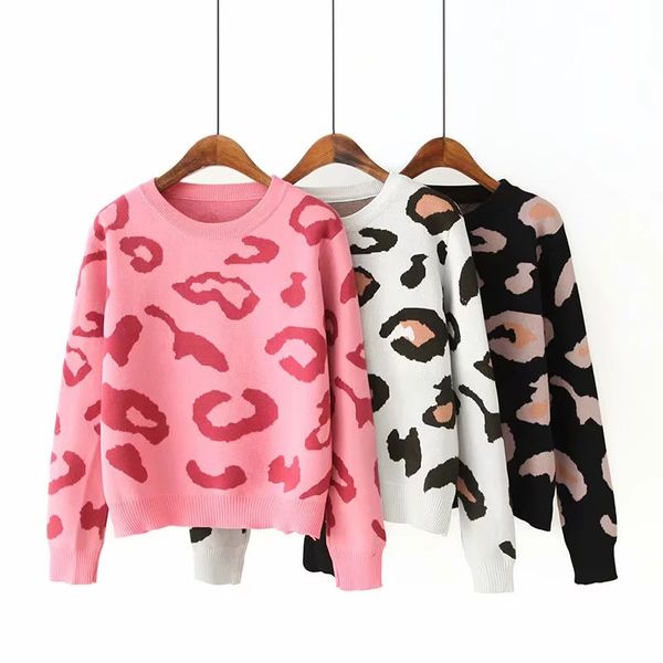 women leopard knitted sweater winter animal print winter thick long sleeve female pullovers casual, White;black
women leopard knitted sweater winter animal print winter thick long sleeve female pullovers casual, White;black