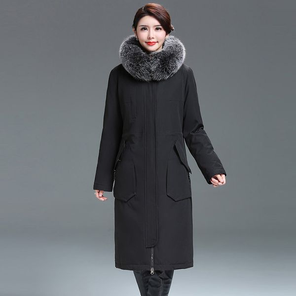 fashion women thicken down jackets big fur collar hooded long down coats outwears female casual parkas plus size yp2142, Black
fashion women thicken down jackets big fur collar hooded long down coats outwears female casual parkas plus size yp2142, Black