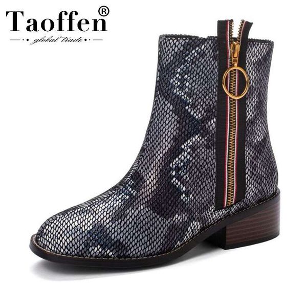 taoffen genuine leather fashion ankle boots retro zipper chunky heels winter shoes woman office ladies botas size 34-39, Black
taoffen genuine leather fashion ankle boots retro zipper chunky heels winter shoes woman office ladies botas size 34-39, Black