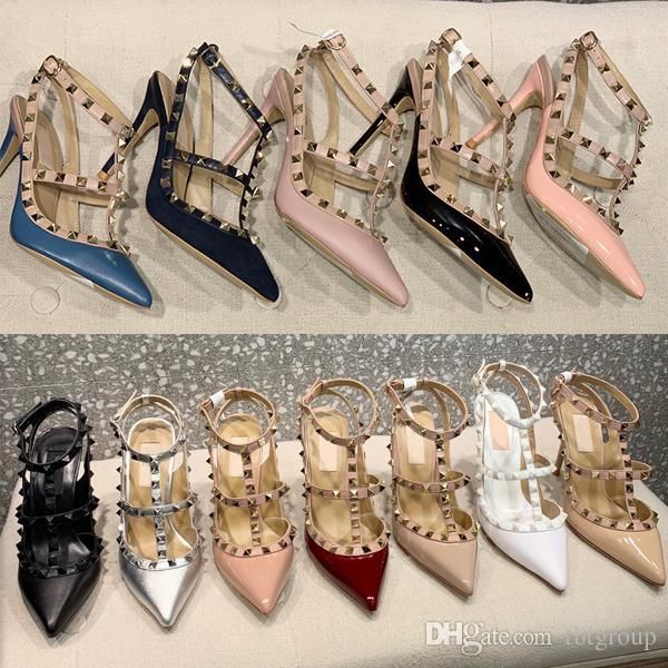 luxury designer sandals studs pump women high heels patent calfskin leather ankle strap pump real leather bottom shoes, Black
luxury designer sandals studs pump women high heels patent calfskin leather ankle strap pump real leather bottom shoes, Black