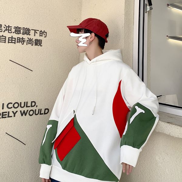 uyuk autumn and winter new casual loose fashion trend college wind hooded stitching contrast color large pocket men's hoodies, Black
uyuk autumn and winter new casual loose fashion trend college wind hooded stitching contrast color large pocket men's hoodies, Black