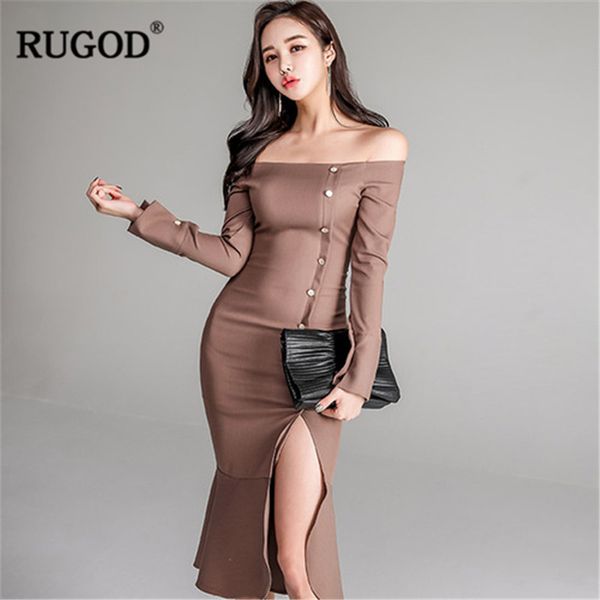 rugod off shoulder button slim dress women fashion long sleeve split bodycon long dress vestidos verano for women, Black;gray
rugod off shoulder button slim dress women fashion long sleeve split bodycon long dress vestidos verano for women, Black;gray