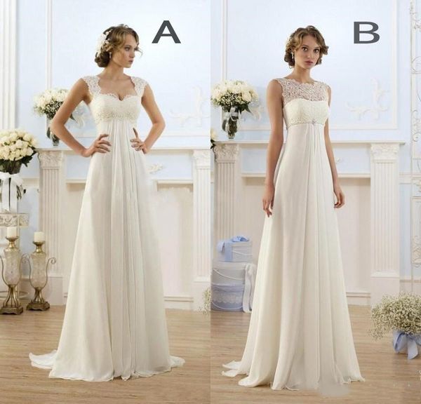 2019 new empire bohemian wedding dresses maternity gown cap sleeve keyhole lace up backless chiffon summer beach pregnant bridal gowns, White
2019 new empire bohemian wedding dresses maternity gown cap sleeve keyhole lace up backless chiffon summer beach pregnant bridal gowns, White