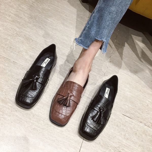 shallow mouth women oxford shoes fringe square toe slip-on casual female sneakers flats loafers woman leather tassel slip on, Black
shallow mouth women oxford shoes fringe square toe slip-on casual female sneakers flats loafers woman leather tassel slip on, Black