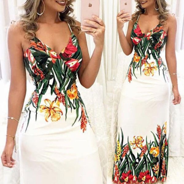 women summer strappy boho bodycon floral dresses sleeveless v-neck beach sundress party long dress, Black;gray
women summer strappy boho bodycon floral dresses sleeveless v-neck beach sundress party long dress, Black;gray
