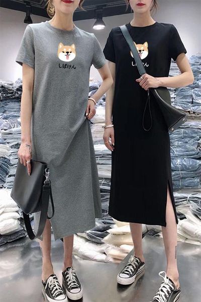 women summer dress cartoon printed korean kawaii short sleeve plus size t shirt dresses female fashion black gray clothes o-neck
women summer dress cartoon printed korean kawaii short sleeve plus size t shirt dresses female fashion black gray clothes o-neck