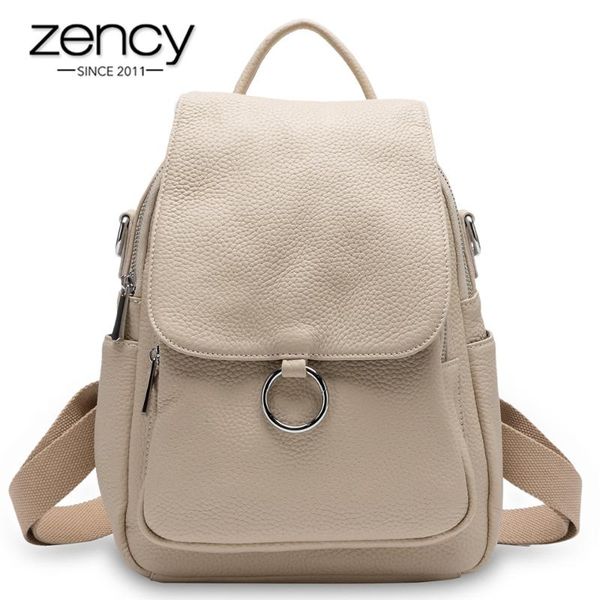 zency 2020 new fashion women backpack 100% genuine leather summer beige daily casual travel bag classic black schoolbag knapsack
zency 2020 new fashion women backpack 100% genuine leather summer beige daily casual travel bag classic black schoolbag knapsack