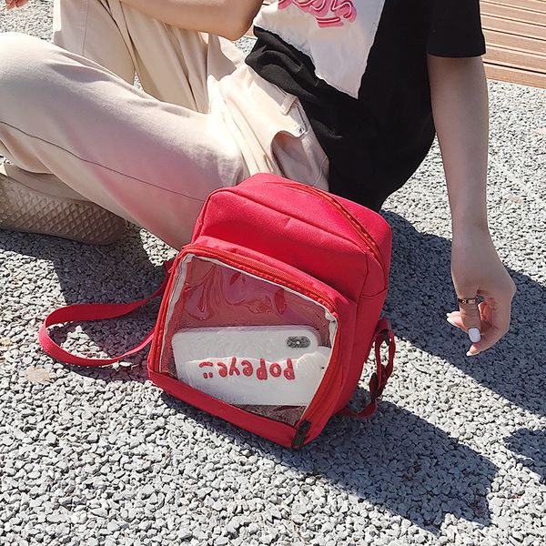 ranhuang new 2020 summer women's transparent bags girls casual canvas backpack travel bags red black rucksacks
ranhuang new 2020 summer women's transparent bags girls casual canvas backpack travel bags red black rucksacks