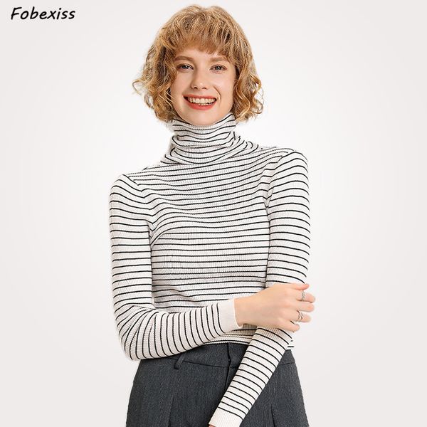 korean style woman kurtleneck pullover sweater 2019 autumn winter striped skinny knitted sweater woman high elastic slim jumpers, White;black
korean style woman kurtleneck pullover sweater 2019 autumn winter striped skinny knitted sweater woman high elastic slim jumpers, White;black
