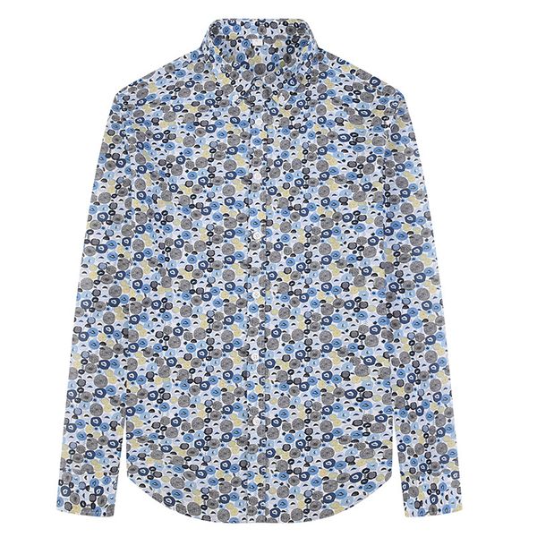 men's printed long sleeved casual shirt 100% cotton trendy male social shirt, White;black
men's printed long sleeved casual shirt 100% cotton trendy male social shirt, White;black