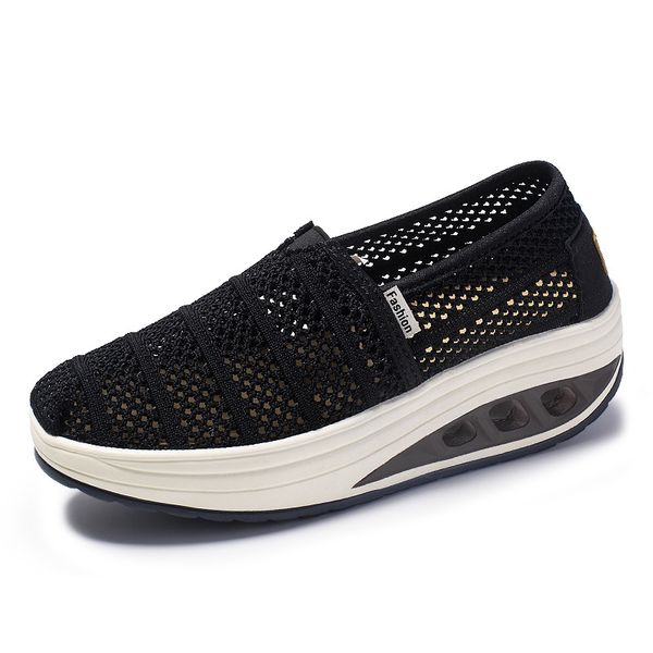 low-cut hollow out breathable women's shoes summer new style slip-on foot covering lazy light soft-sole porous rocking shoes, Black 
low-cut hollow out breathable women's shoes summer new style slip-on foot covering lazy light soft-sole porous rocking shoes, Black