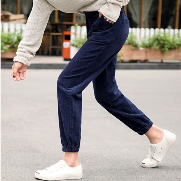 women pants autumn winter corduroy pants high waist trousers plus size harem fashion overalls beam pantalones mujer, Black;white
women pants autumn winter corduroy pants high waist trousers plus size harem fashion overalls beam pantalones mujer, Black;white
