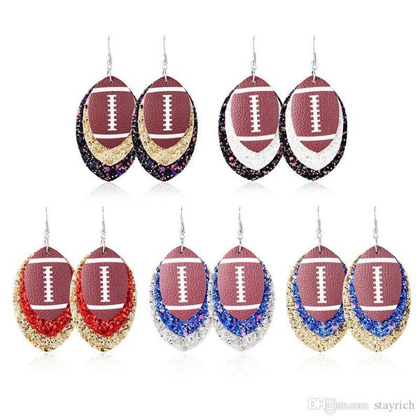 5 стиль футбола спорт pu leather серьги rugby блестки листьев baseball серьги женщин леди мода аксессуары ювелирные изделия партии favor
5 стиль футбола спорт pu leather серьги rugby блестки листьев baseball серьги женщин леди мода аксессуары ювелирные изделия партии favor