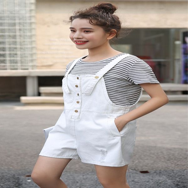 new arrival summer white big size korean preppy high waist women jumpsuit ripped hole solid jumpsuit loose wide leg denim shorts, Black;white
new arrival summer white big size korean preppy high waist women jumpsuit ripped hole solid jumpsuit loose wide leg denim shorts, Black;white