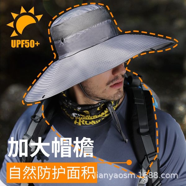 straw straw men's summer big brim hat anti-ultraviolet sun protection outdoor fishing leisure hiking sun hat, Blue;gray
straw straw men's summer big brim hat anti-ultraviolet sun protection outdoor fishing leisure hiking sun hat, Blue;gray