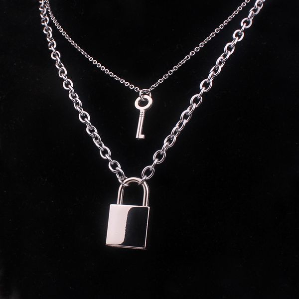 100% stainless steel padlock key necklace for women men lock chain necklaces heavy duty gothic streetwear choker metal collar, Silver
100% stainless steel padlock key necklace for women men lock chain necklaces heavy duty gothic streetwear choker metal collar, Silver