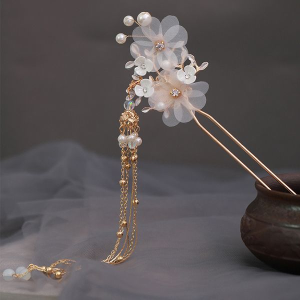 1 pcs new retro ancient chinese traditional crystal beads flowers simulated pearls long tassel hair stick hairpins step shake, Golden;white
1 pcs new retro ancient chinese traditional crystal beads flowers simulated pearls long tassel hair stick hairpins step shake, Golden;white