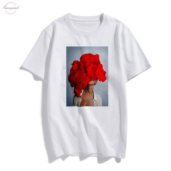fashion nordic art red flowers harajuku aesthetics t shirt women vintage short sleeve plus size cotton tees streetwear, White
fashion nordic art red flowers harajuku aesthetics t shirt women vintage short sleeve plus size cotton tees streetwear, White