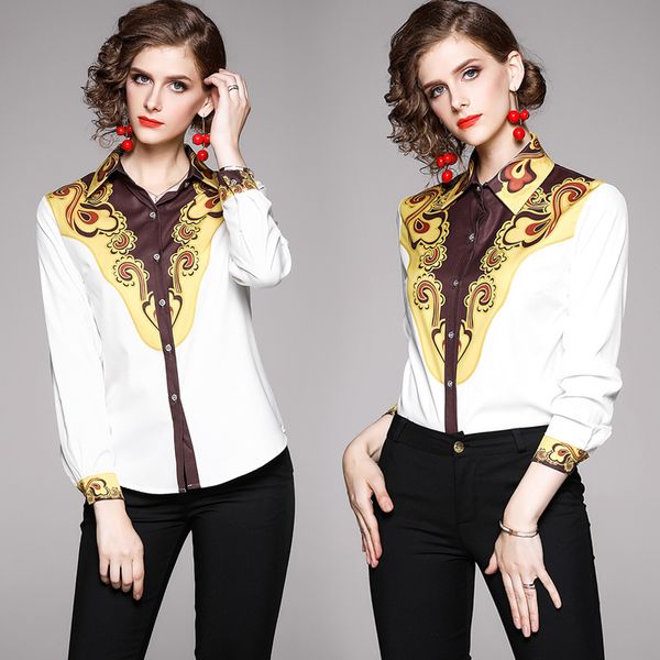vintage paisley print white shirt plus size women luxury long sleeve ladies elegant runway blouses casual for spring autumn winter
vintage paisley print white shirt plus size women luxury long sleeve ladies elegant runway blouses casual for spring autumn winter