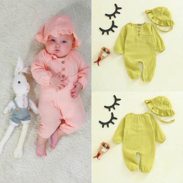 2pcs newborn infant baby girl kid bodysuit romper + hat autumn winter clothes sets girls solid clothes set, White
2pcs newborn infant baby girl kid bodysuit romper + hat autumn winter clothes sets girls solid clothes set, White