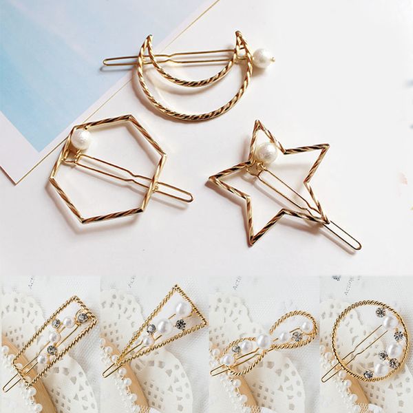 new 1pc korean version geometric creative pearl hairpin lady side clip beautiful head accessories, Black;brown
new 1pc korean version geometric creative pearl hairpin lady side clip beautiful head accessories, Black;brown