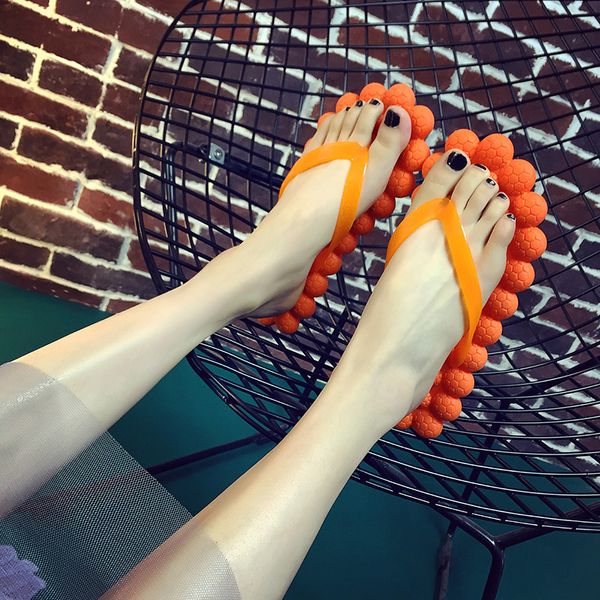 2019 new creative bubble flat bottom flip-flops slip home grape massage comfortable women's beach shoes, Black
2019 new creative bubble flat bottom flip-flops slip home grape massage comfortable women's beach shoes, Black