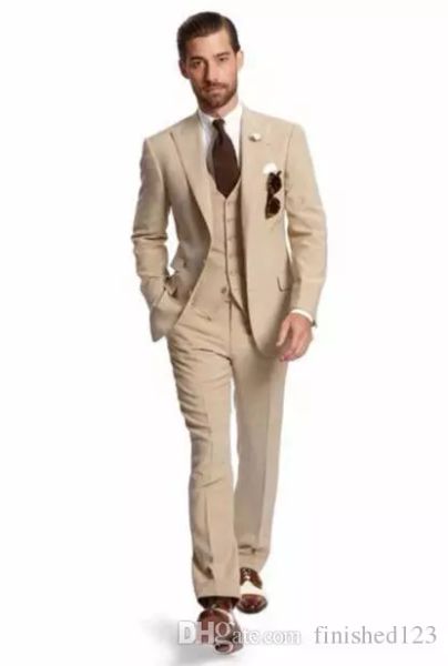 2020 new design two button beige groom tuxedos groomsmen man suits mens wedding blazer suits (jacket+pants+vest+tie), White;black
2020 new design two button beige groom tuxedos groomsmen man suits mens wedding blazer suits (jacket+pants+vest+tie), White;black