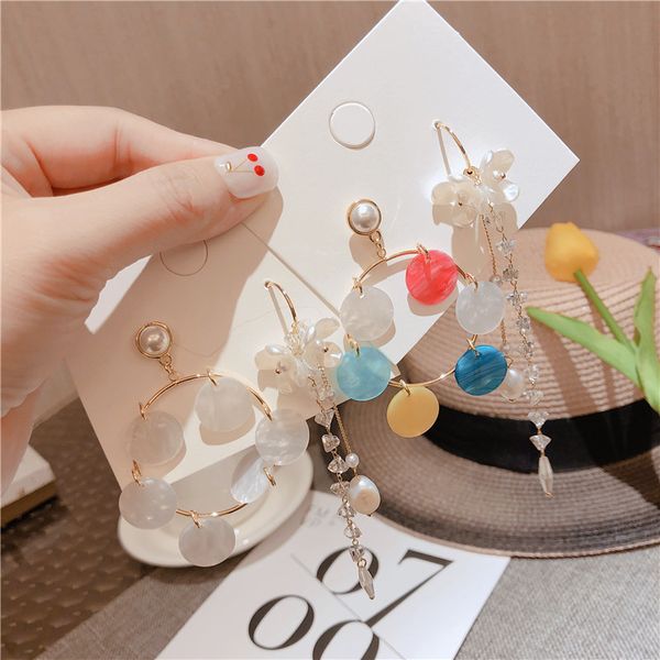 fashion japan korea girl cute earring simple geometric round shell flowers asymmetry drop earrings for women jewelry accessories, Silver
fashion japan korea girl cute earring simple geometric round shell flowers asymmetry drop earrings for women jewelry accessories, Silver