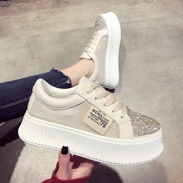 designers women chunky sneakers platform shining fashion shoes ladies sports lace up walking vulcanized shoes woman i6-01, Black
designers women chunky sneakers platform shining fashion shoes ladies sports lace up walking vulcanized shoes woman i6-01, Black