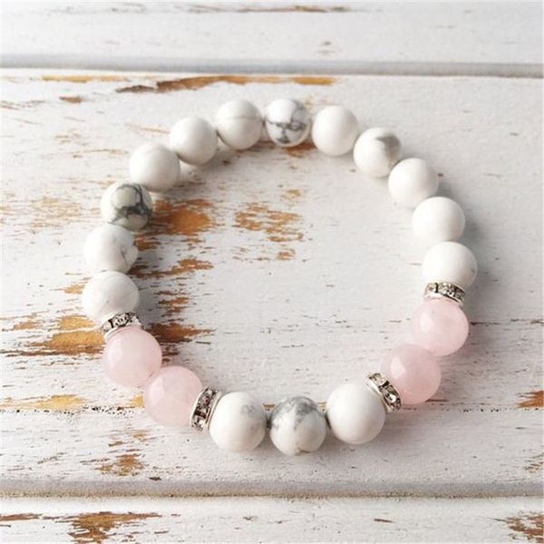 8mm white and pink stone beads bracelets & bangles crystal charm bracelets for women, Black
8mm white and pink stone beads bracelets & bangles crystal charm bracelets for women, Black
