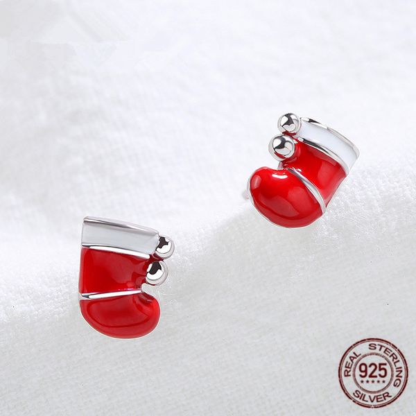 s925 sterling silver new jewelry simple cute red christmas socks earrings popular modish for women zk40, Golden;silver
s925 sterling silver new jewelry simple cute red christmas socks earrings popular modish for women zk40, Golden;silver