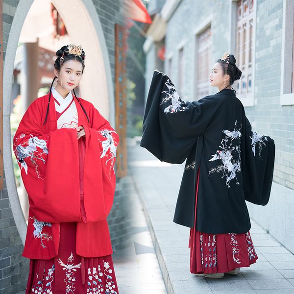 2019 new style p shoot machine embroidery wide sleeves mantle embroidery thick woolen jacket chinese clothing women's, Black;red 
2019 new style p shoot machine embroidery wide sleeves mantle embroidery thick woolen jacket chinese clothing women's, Black;red