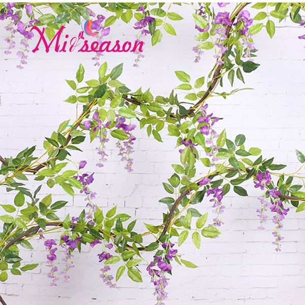 2m long wisteria flower rattan artificial silk bean floral vine wedding flower decoration for home pipe background shop window
2m long wisteria flower rattan artificial silk bean floral vine wedding flower decoration for home pipe background shop window