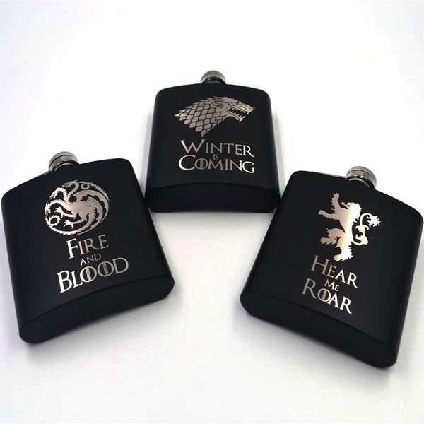 game of thrones 6oz powder coated stainless steel black hip flask laser engraved great for got fans
game of thrones 6oz powder coated stainless steel black hip flask laser engraved great for got fans