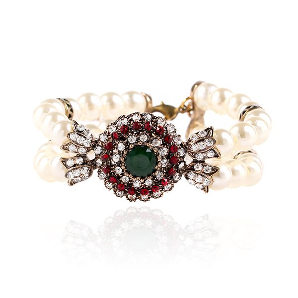 european and american fashionable handicraft jewelry fashion red and green handicraft retro luxury pearl hand, Black
european and american fashionable handicraft jewelry fashion red and green handicraft retro luxury pearl hand, Black