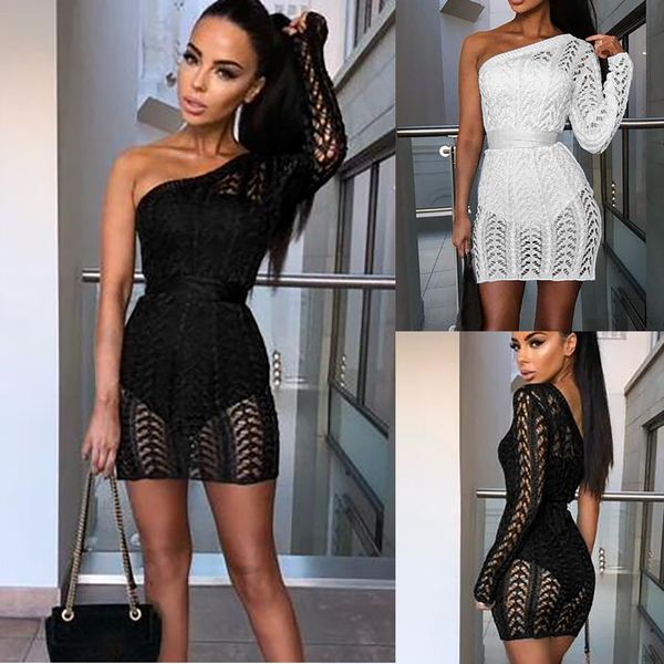 new fashion women new one shoulder single sleeve slim knit hollow-carved design belt temperament dress for female, Black;gray
new fashion women new one shoulder single sleeve slim knit hollow-carved design belt temperament dress for female, Black;gray