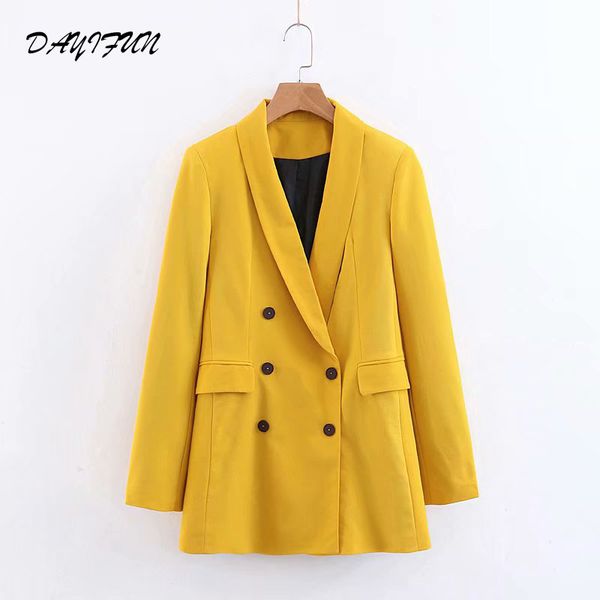dayifun 2019 women new yellow blazer pockets double breasted long sleeve office wear coat solid female casual outerwear 1834, White;black
dayifun 2019 women new yellow blazer pockets double breasted long sleeve office wear coat solid female casual outerwear 1834, White;black