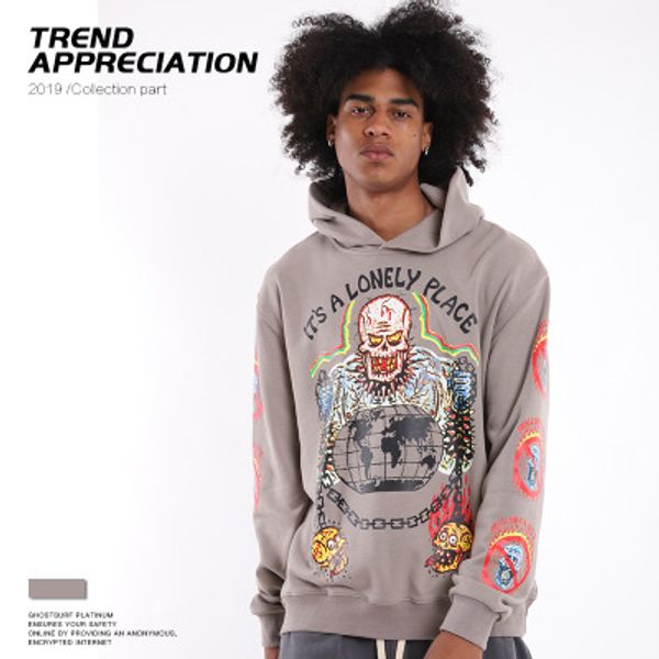 designer mens hiphop hoodies trendy kenye west skulls pattern pullover luxury letter lonely place mens clothes streetwear for spring, Black
designer mens hiphop hoodies trendy kenye west skulls pattern pullover luxury letter lonely place mens clothes streetwear for spring, Black