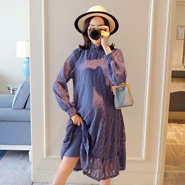 948# hollow out purple lace maternity dress sweet autumn fashion loose clothes for pregnant women fall pregnancy drop shipping, White
948# hollow out purple lace maternity dress sweet autumn fashion loose clothes for pregnant women fall pregnancy drop shipping, White