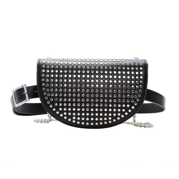 bags for women 2020 fashion rivet half round pu leather women's waist messenger bag sac a main femme shoulder bag
bags for women 2020 fashion rivet half round pu leather women's waist messenger bag sac a main femme shoulder bag