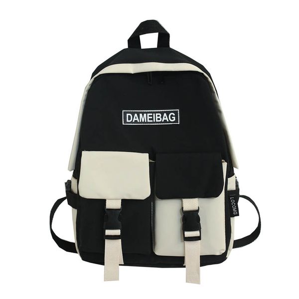 waterproof nylon women backpack black white panelled schoolbag for teenage girls double front pocket mochilas md0236
waterproof nylon women backpack black white panelled schoolbag for teenage girls double front pocket mochilas md0236