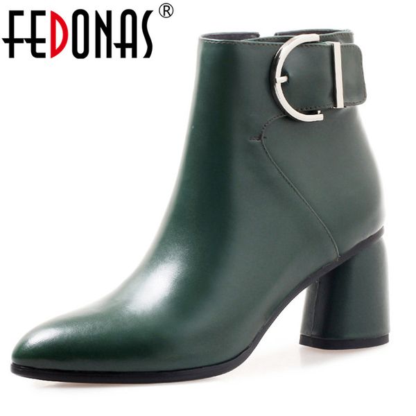fedonas women ankle boots genuine leather short plush inside booties warm snow shoes woman buckles office pumps, Black
fedonas women ankle boots genuine leather short plush inside booties warm snow shoes woman buckles office pumps, Black
