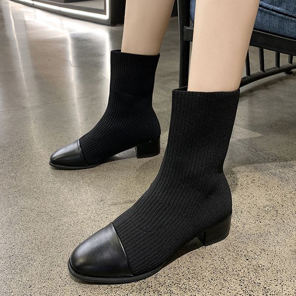 lapolaka brand new fashion design 3cm square heels slip on knitting boots mid-calf boots women shoes woman, Black
lapolaka brand new fashion design 3cm square heels slip on knitting boots mid-calf boots women shoes woman, Black