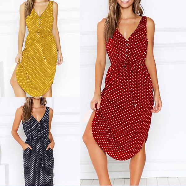 v-neck women dress dots printing casual over-knee sleeveless summer dress, Black;gray
v-neck women dress dots printing casual over-knee sleeveless summer dress, Black;gray