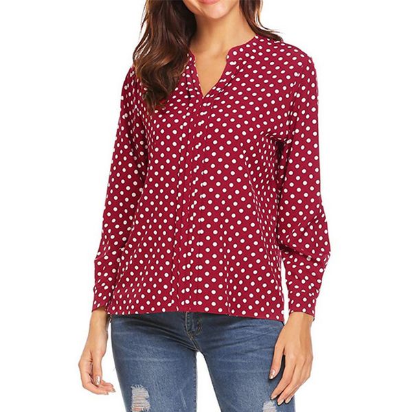 ishowtienda women shirts work office dot print v neck button casual long sleeve shirt blouse woman clothes bluzki damskie, White
ishowtienda women shirts work office dot print v neck button casual long sleeve shirt blouse woman clothes bluzki damskie, White